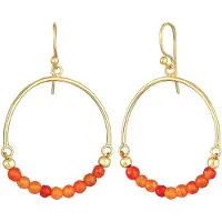 Elli Pendientes 'Boho' oro / rojo