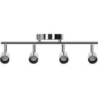 Aigostar Foco empotrable para techo, color plateado - 4 bombillas GU10 - orientable - bombillas no incluidas