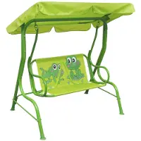 vidaXL Silla colgante estilo Hollywood para niños, color verde