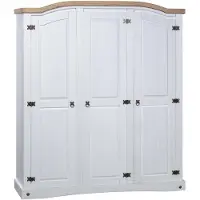 vidaXL Armario estilo México, madera de pino, 3 puertas, color blanco ()