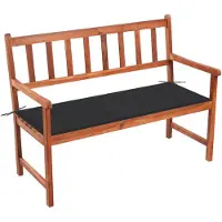 vidaXL Banco de jardín con cojín, 120 cm, madera maciza de acacia