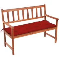 vidaXL Banco de jardín con cojín, 120 cm, madera maciza de acacia