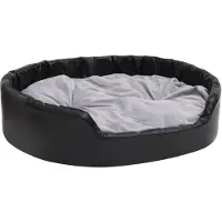vidaXL Cama para perros, color y gris, 99x89x21 cm, con felpa y cuero sintético