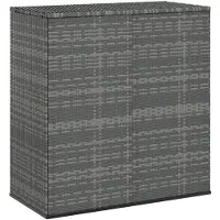 vidaXL Caja para cojines de jardín, material PE, estilo ratán, 100x49x103,5 cm, color gris