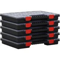 vidaXL , juego de 5 cajas de almacenamiento, 40x30x5 cm, polipropileno