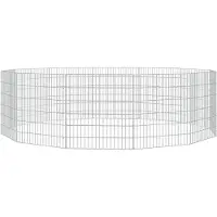 vidaXL Jaula para animales con zona de ejercicio, juego de 12 piezas, 54 x 60 cm, hierro galvanizado
