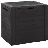 vidaXL Caja de almacenamiento para jardín, color marrón, 58,5 x 46 x 55 cm, polipropileno