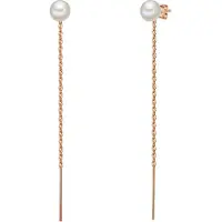 Valero Pearls Pendientes oro rosa / blanco perla