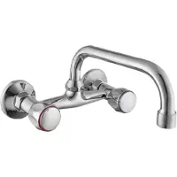 Ferrestock Fskfgc003: Grifo de lavabo de dos mandos, color plateado. Plateado, talla única