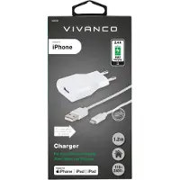 Vivanco Cargador Con Cable Lightning 1.2 M 2.4a