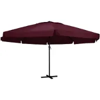 vidaXL Sombrilla con mástil de aluminio, 600 cm, color burdeos