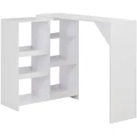 vidaXL Barra con estante móvil, color blanco, 138x39x110 cm