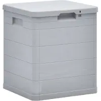 vidaXL Caja de almacenamiento para jardín, 90 litros, gris claro