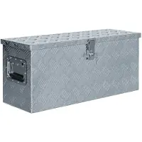 vidaXL Caja de aluminio de 76,5 x 26,5 x 33 cm, color plateado