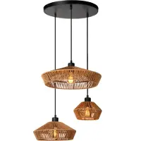 Lucide Lámpara colgante estilo boho, modelo triple YUNKAI, 3xE27, 60W, marca