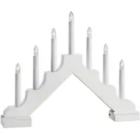 Markslöjd Soporte para velas LED de mesa, 7 x 0,06W, blanco, modelo EVELIN 706051, marca Markslojd