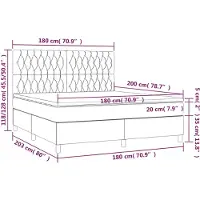 vidaXL Cama con somier y colchón de color crema, 180x200 cm, tapizada en tela