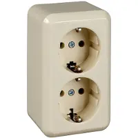 Schneider Electric ELSO AP Contura Schuko 395404, toma de corriente doble, color blanco puro, con terminales de tornillo