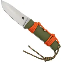 FOX Black Vesuvius Stonewashed D2 Blade, OD Green G10 cuchillo fijo