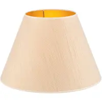 Duolla Pantalla de lámpara Sofia Altura 31 cm, rayas blancas y doradas