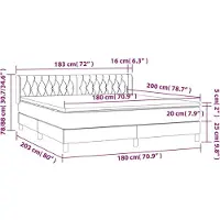 vidaXL Cama con somier y colchón de color crema, 180x200 cm, tapizada en tela