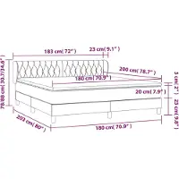 vidaXL Cama con somier y colchón de color crema, 180x200 cm, tapizada en tela