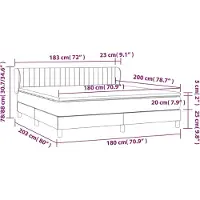 vidaXL Cama con somier y colchón de color crema, 180x200 cm, tapizada en tela