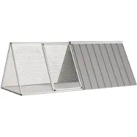 vidaXL Jaula para conejos, color gris, 201,5 x 80,5 x 71 cm, acero galvanizado