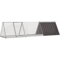 vidaXL Jaula para conejos, color antracita, 302,5 x 80,5 x 71 cm, acero galvanizado