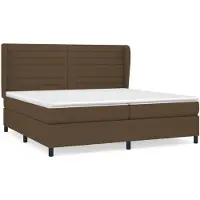 vidaXL Cama con somier y colchón de la marca , color marrón oscuro, dimensiones 200x200 cm, tapizada en tela