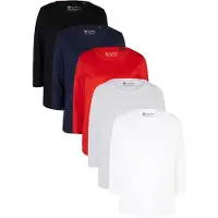 Bonprix Camiseta azul oscuro / gris moteado / rojo / negro / blanco