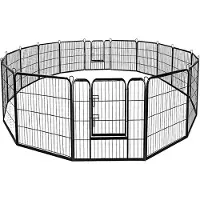 Costway , jaula para cachorros de 8 piezas, valla para cachorros, jaula para animales, corral para perros, barrera de contención con puerta con cerradura, para perros, gatos y conejos, color