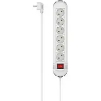 Hama Regleta de enchufes con 6 tomas y interruptor, de 1,5 metros de longitud, color blanco