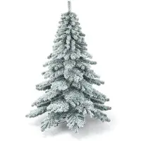 Costway Árbol de Navidad artificial de 180 cm con efecto nieve, árbol de pino con 657 puntas de PVC, soporte de metal y sistema plegable, árbol de Navidad, árbol artificial para Navidad