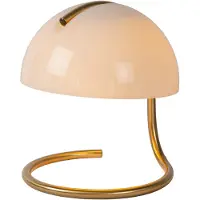Lucide Lámpara de mesa Cato, blanco y dorado, 1xE27x10W, metal, dimensiones: 25x23,5x23,5 cm, IP20,