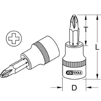 Ks Tools Broca de 1/4" con revestimiento Chromeplus, tipo PH1