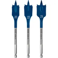 Bosch Juego de brocas planas para corte rápido, marca EXPERT, de 20/22/25 mm, juego de 3 piezas.