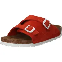Birkenstock para mujer. 1024067 Sandalias de Piel Milano Big Buckle Cuero engrasado (Ajuste Estrecho) marrón (39), Plano, Hebilla, Casual, B