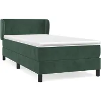 vidaXL Cama con somier y colchón de la marca , color verde oscuro, 80x200 cm, tapizada en terciopelo