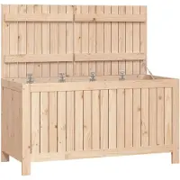 vidaXL Cofre para jardín, 121x55x64 cm, madera maciza de pino