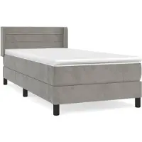 vidaXL Cama con somier y colchón de la marca , color gris claro, 80x200 cm, tapizada en terciopelo