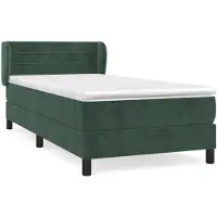 vidaXL Cama con somier y colchón de la marca , color verde oscuro, 80x200 cm, tapizada en terciopelo