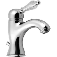 Sapho KIRKÉ: Grifo para lavabo con desagüe integrado, palanca de cristal, cromo