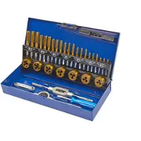 HBM Juego de 32 piezas de machos y terrajas M3-12 con recubrimiento TIN