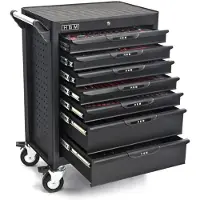 HBM carro de herramientas deluxe completo, 283 piezas, negro