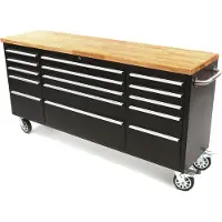 OEM 182 cm Carro de herramientas Profi / Banco de trabajo con tapa de madera - NEGRO