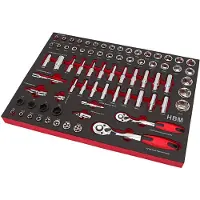 HBM Profesional de 74 piezas 3/8, 1/2 pulgadas Juego de empaques con inserto de espuma
