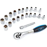 HBM 1/2 pulgada Llave de reacción profesional incluyendo 19 sockets y extensión