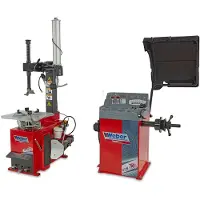 Weber Profi Máquina de desmontaje de neumáticos con brazo auxiliar y juego de máquina equilibradora de neumáticos