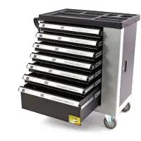 HBM Carro de herramientas de lujo con 7 cajones - 77 cm - gris